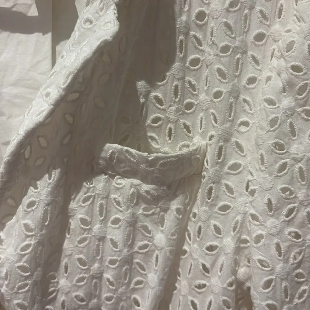 J. Crew Ivory Lace Blazer with eyelet. Schoolboy blazer with eyelet.